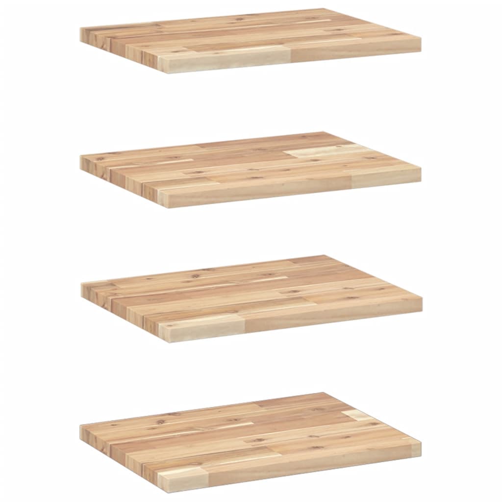 Schweberegale 4 Stk. 60x30x2 cm Massivholz Akazie Unbehandelt