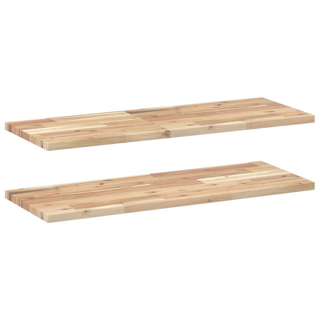 Schweberegale 2 Stk. 80x30x2 cm Massivholz Akazie Unbehandelt