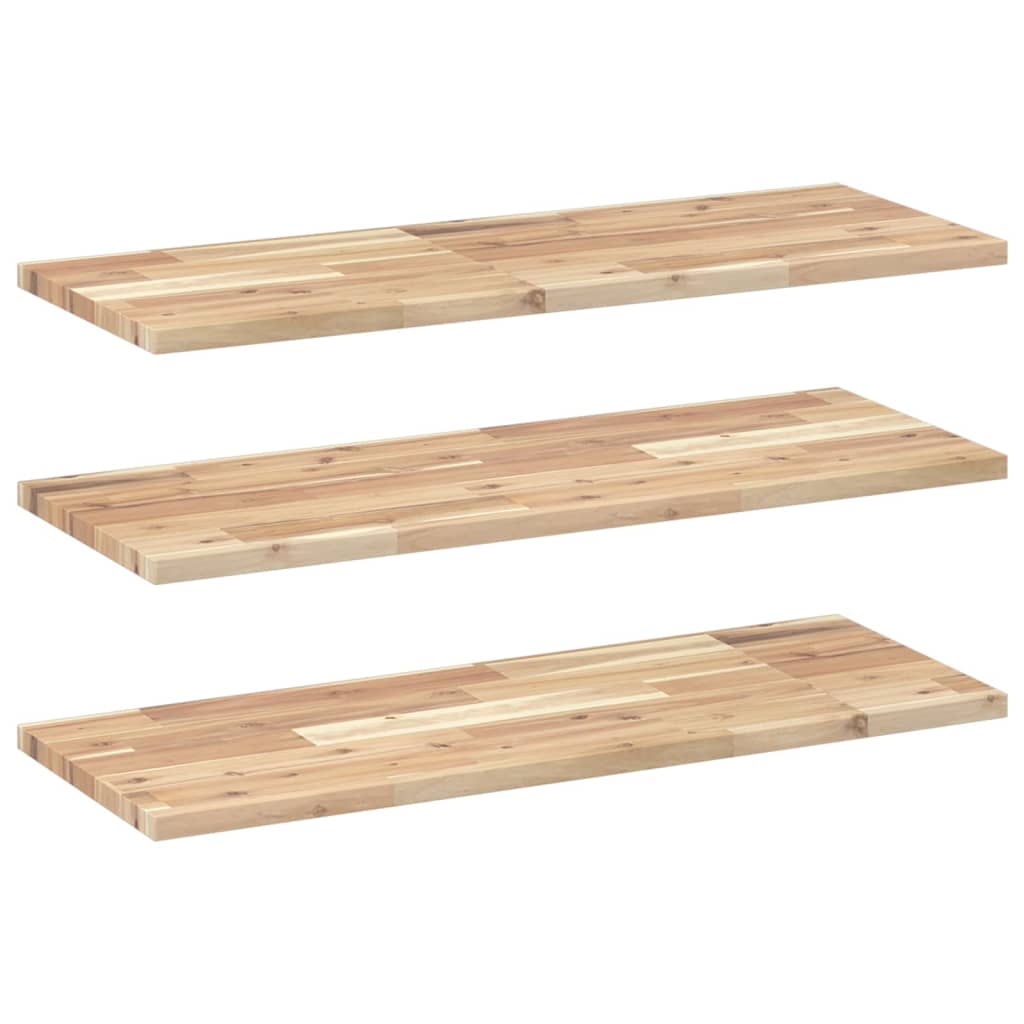 Schweberegale 3 Stk. 80x30x2 cm Massivholz Akazie Unbehandelt