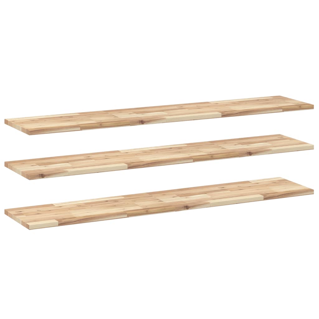 Schweberegale 3 Stk. 120x30x2 cm Massivholz Akazie Unbehandelt