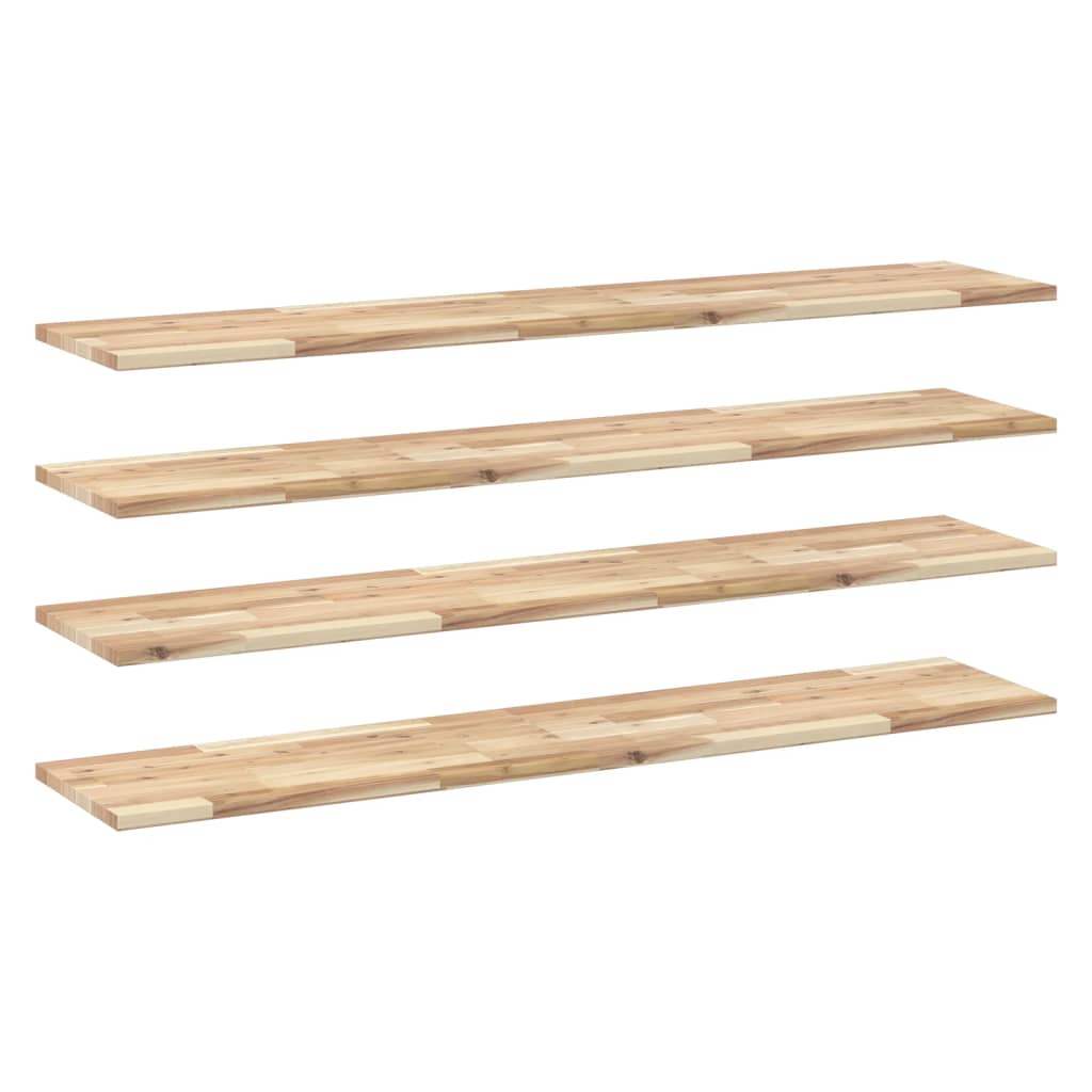 Schweberegale 4 Stk. 120x30x2 cm Massivholz Akazie Unbehandelt