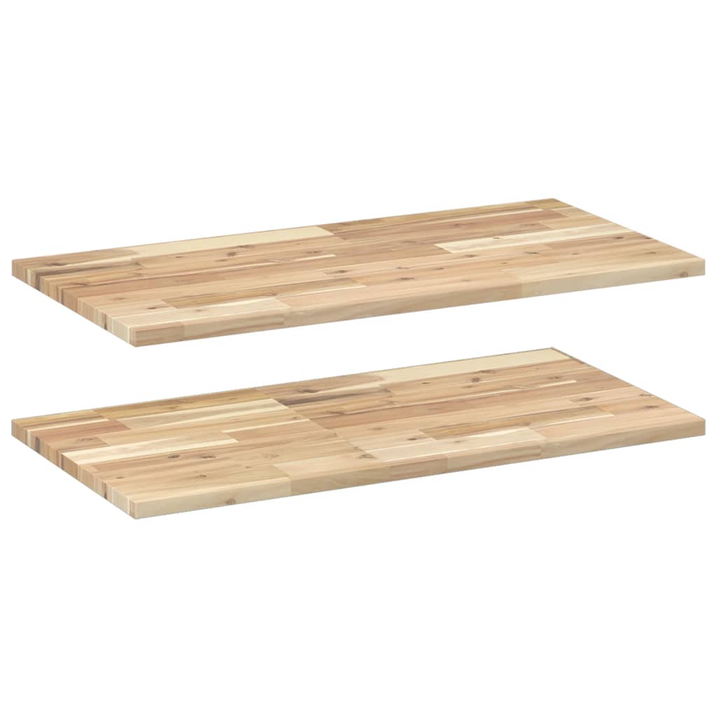 Schweberegale 2 Stk. 60x40x2 cm Massivholz Akazie Unbehandelt