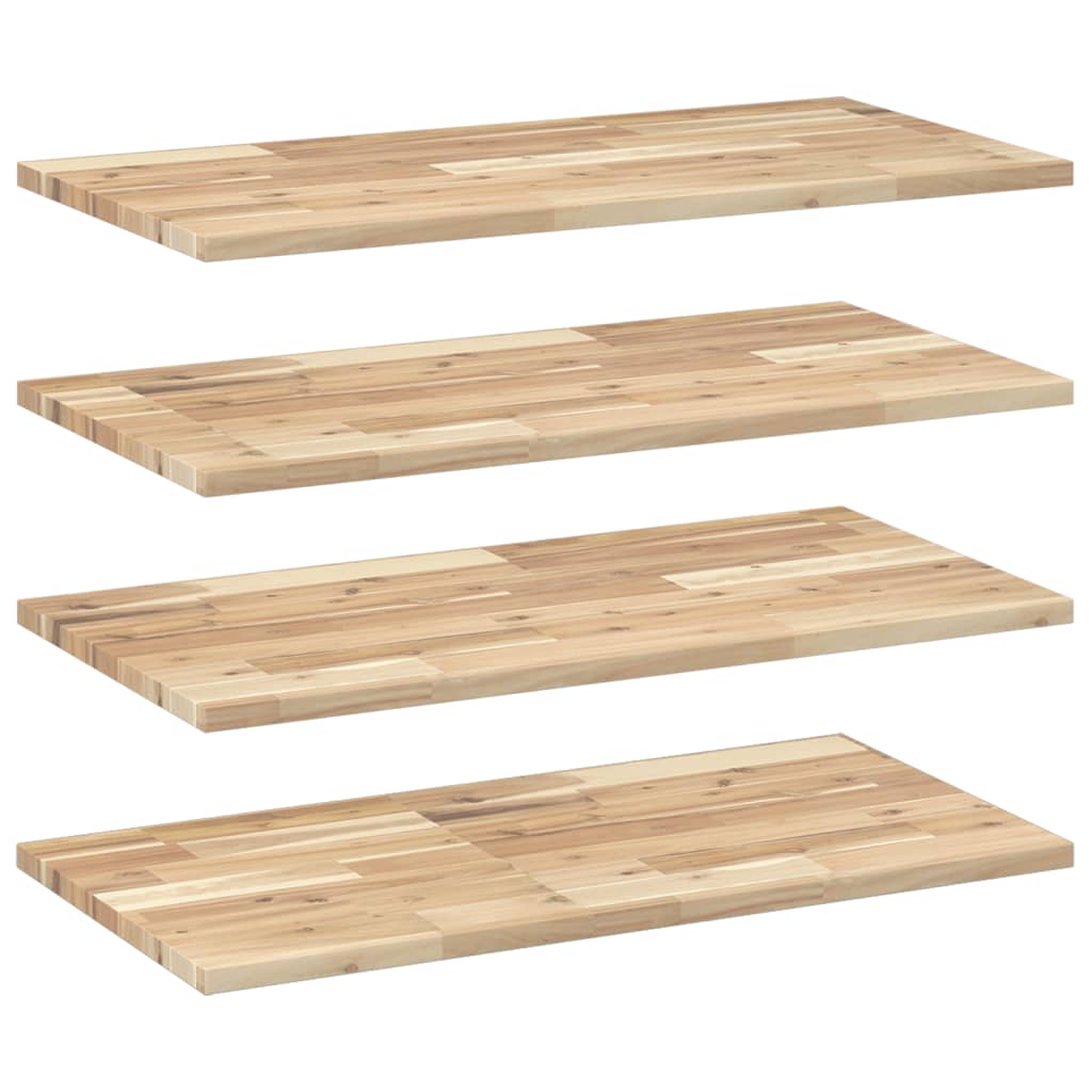 Schweberegale 4 Stk. 100x40x2 cm Massivholz Akazie Unbehandelt