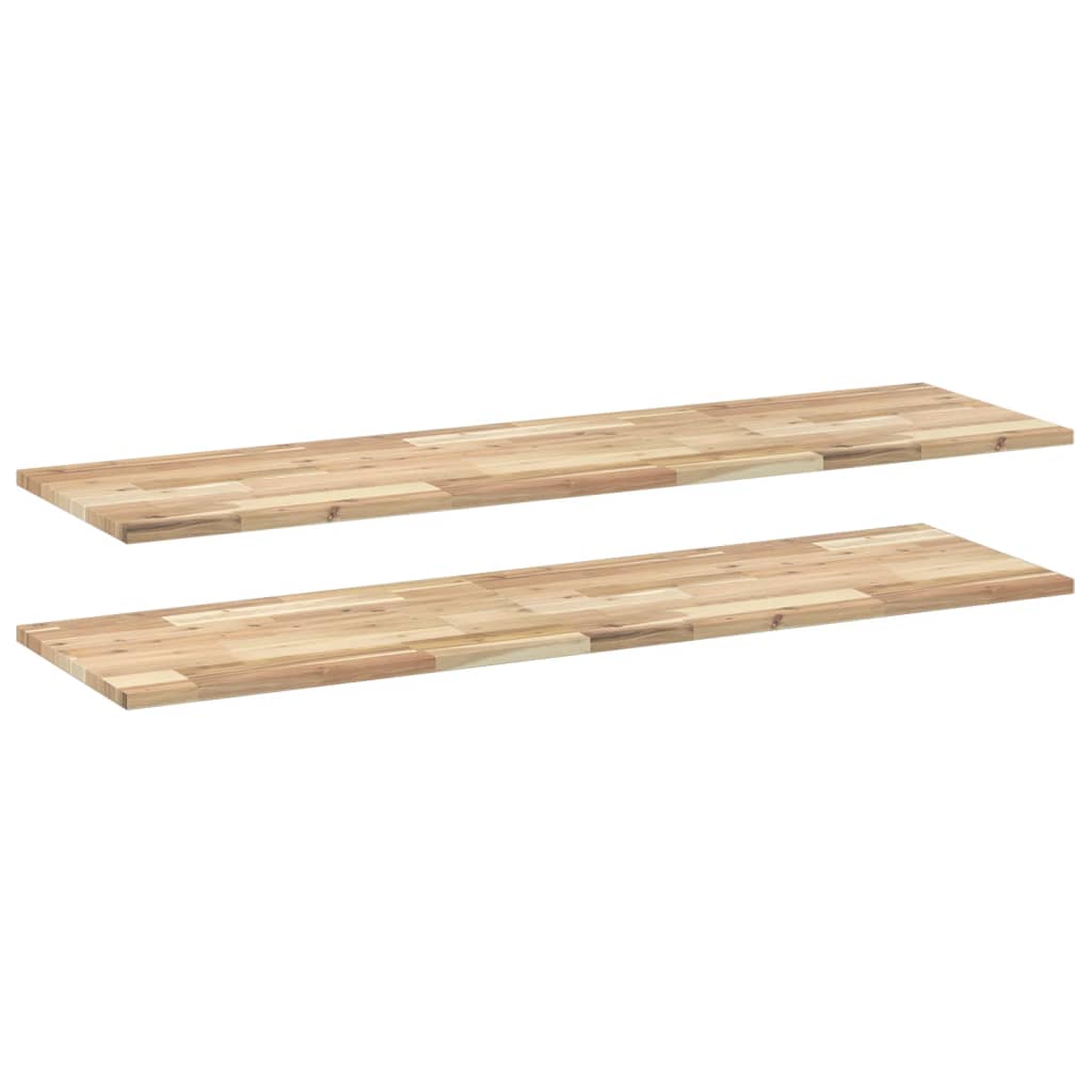 Schweberegale 2 Stk. 120x40x2 cm Massivholz Akazie Unbehandelt