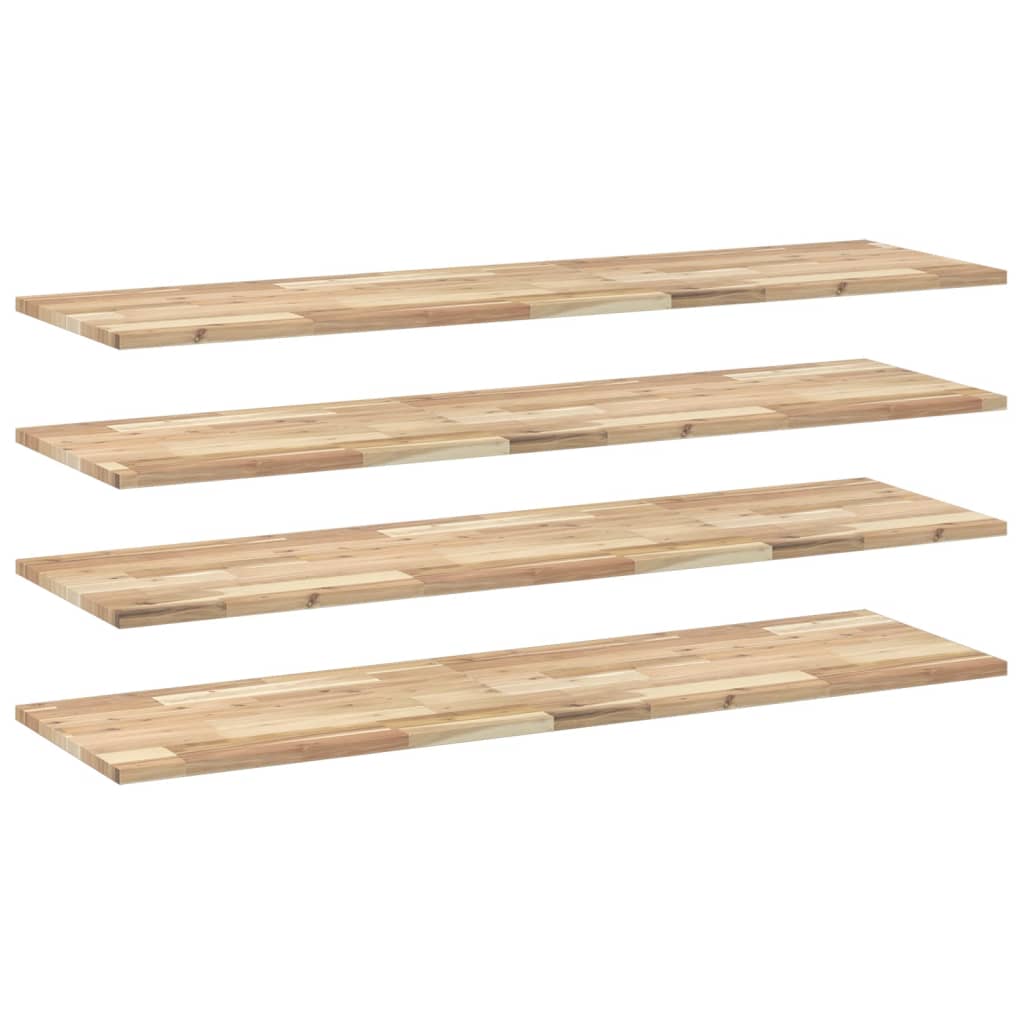 Schweberegale 4 Stk. 120x40x2 cm Massivholz Akazie Unbehandelt