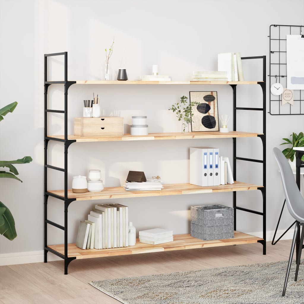 Schweberegale 4 Stk. 120x40x2 cm Massivholz Akazie Unbehandelt