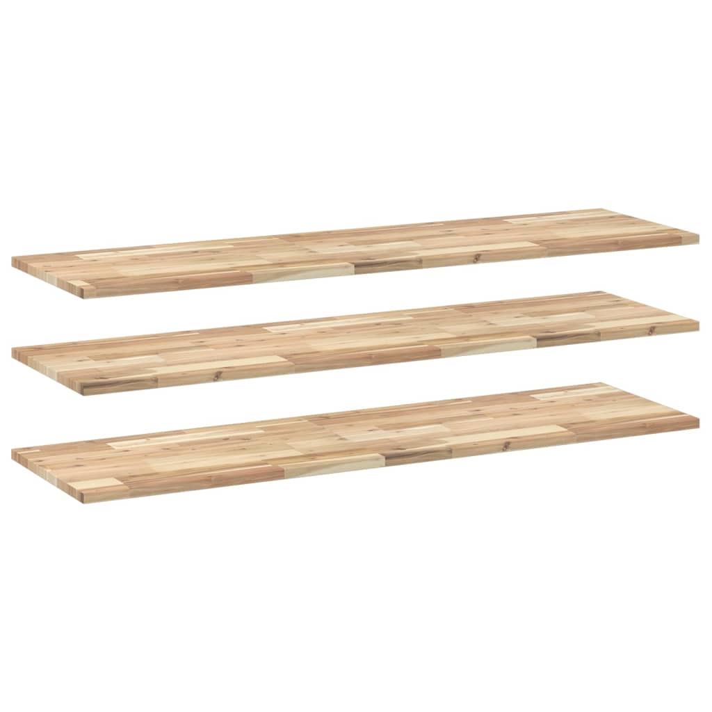 Schweberegale 3 Stk. 160x40x2 cm Massivholz Akazie Unbehandelt