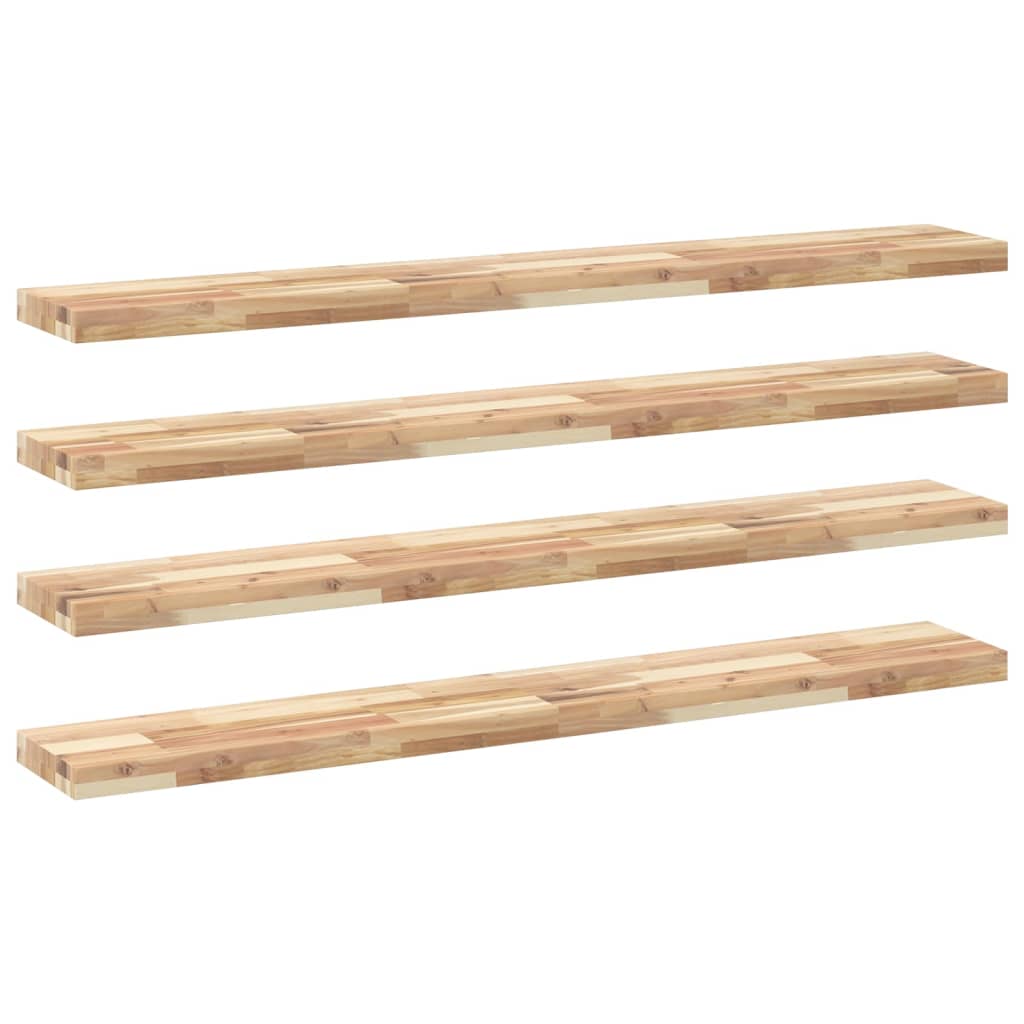 Schweberegale 4 Stk. 160x20x4 cm Massivholz Akazie Unbehandelt