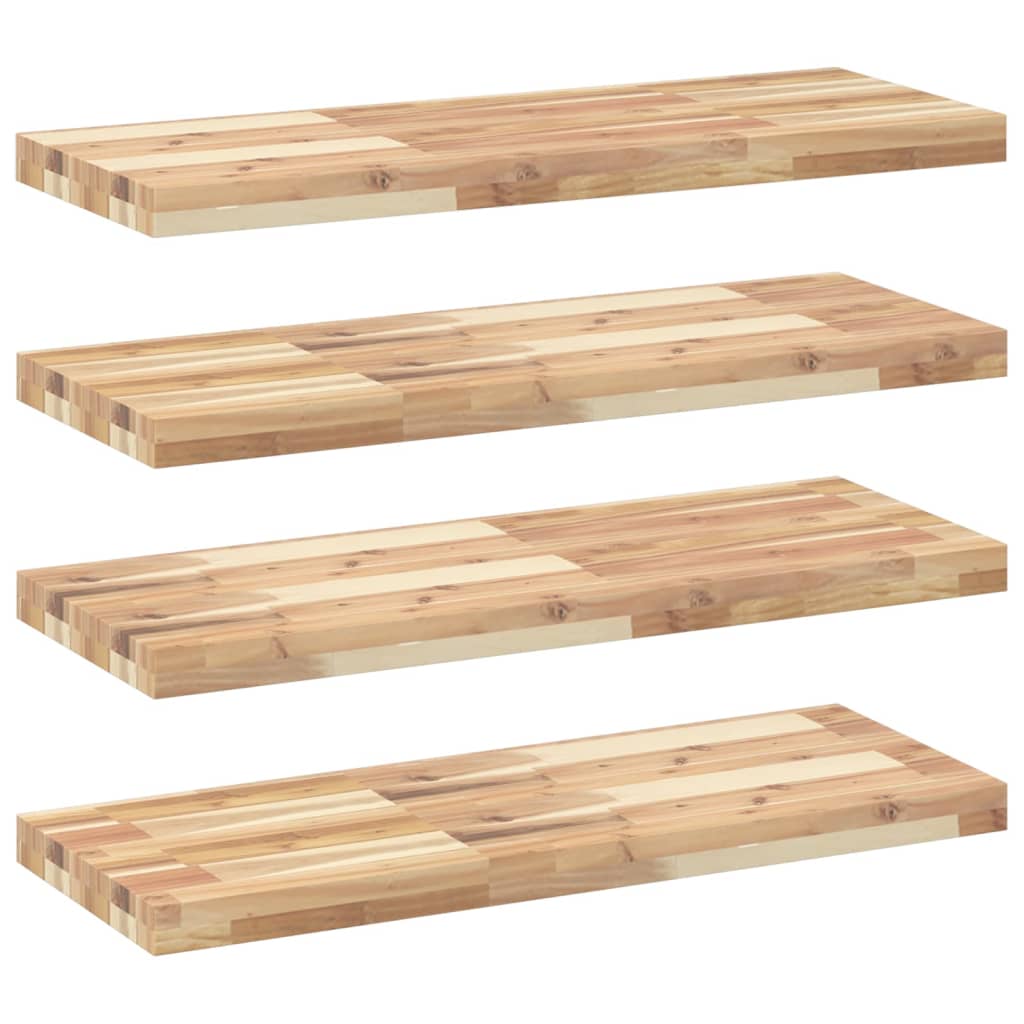 Schweberegale 4 Stk. 100x30x4 cm Massivholz Akazie Unbehandelt
