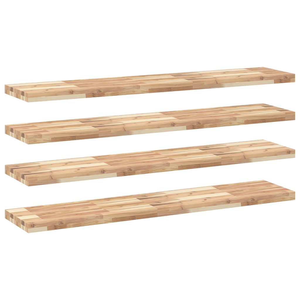 Schweberegale 4 Stk. 140x30x4 cm Massivholz Akazie Unbehandelt