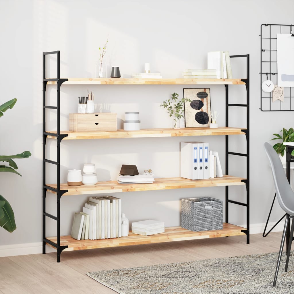 Schweberegale 4 Stk. 140x30x4 cm Massivholz Akazie Unbehandelt