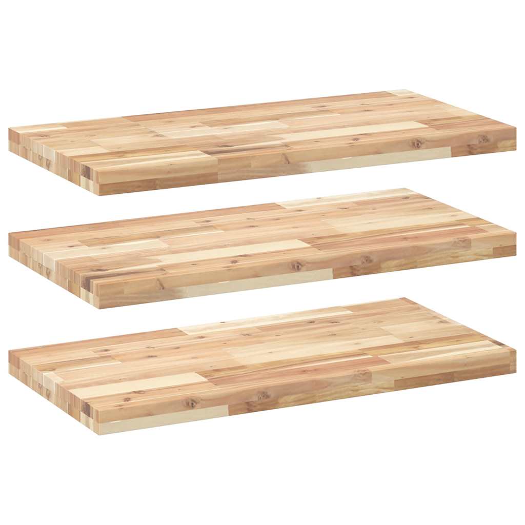 Schweberegale 3 Stk. 80x40x4 cm Massivholz Akazie Unbehandelt