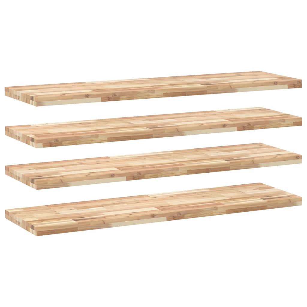 Schweberegale 4 Stk. 160x40x4 cm Massivholz Akazie Unbehandelt