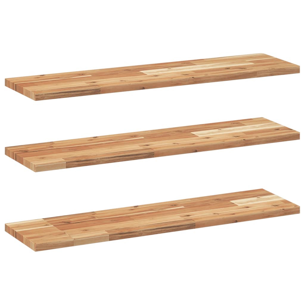 Schweberegale 3 Stk. 80x20x2 cm Massivholz Akazie Ölbehandelt