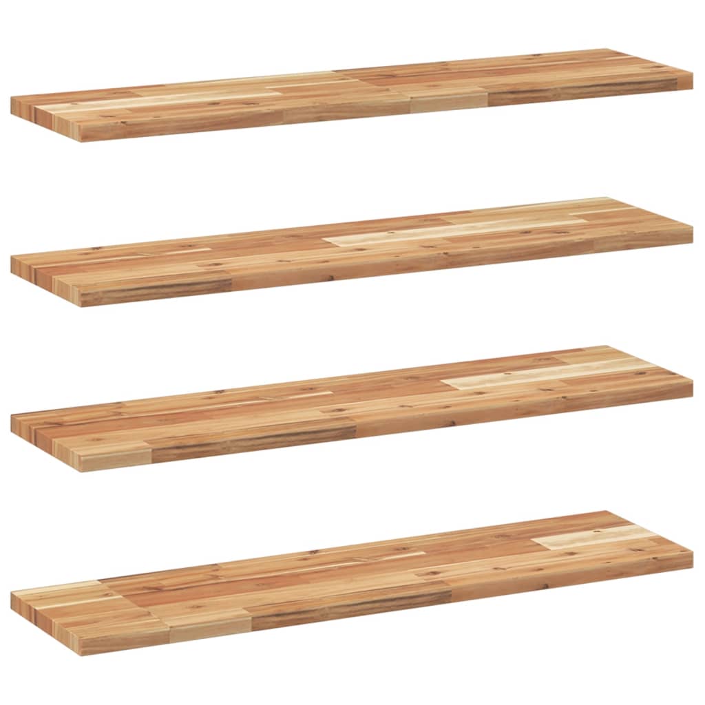 Schweberegale 4 Stk. 80x20x2 cm Massivholz Akazie Ölbehandelt