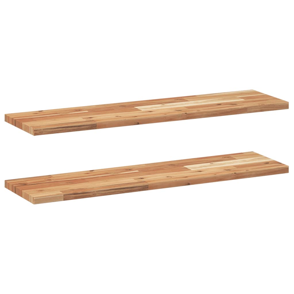 Schweberegale 2 Stk. 100x20x2 cm Massivholz Akazie Ölbehandelt