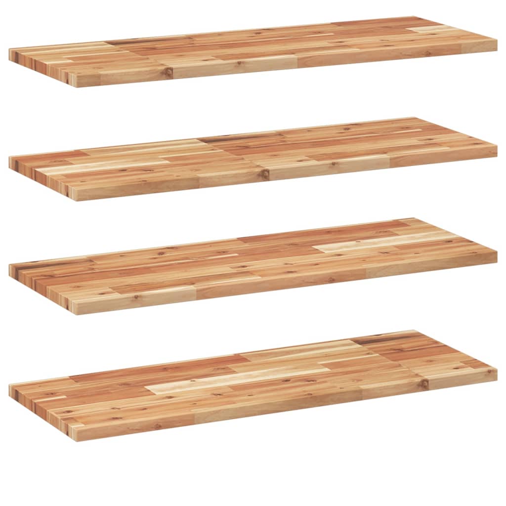 Schweberegale 4 Stk. 100x30x2 cm Massivholz Akazie Ölbehandelt