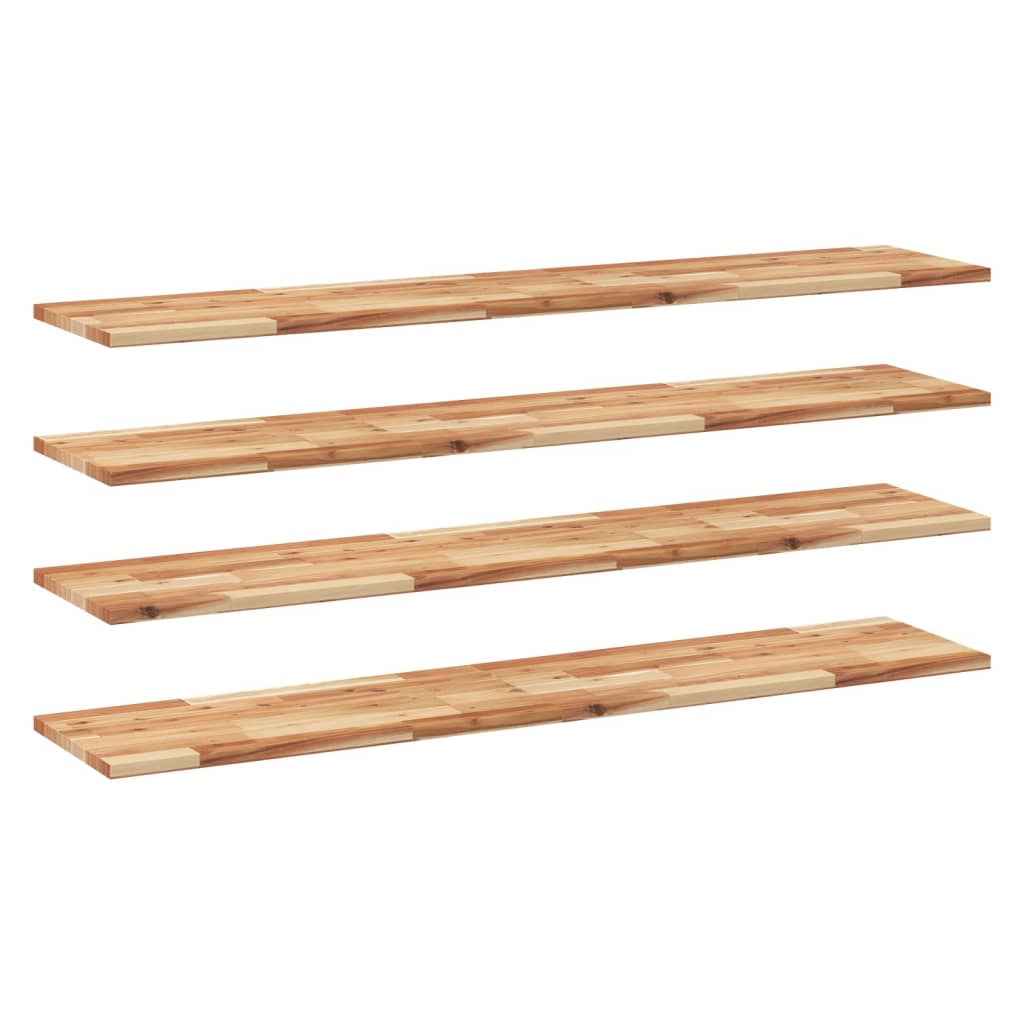 Schweberegale 4 Stk. 120x30x2 cm Massivholz Akazie Ölbehandelt