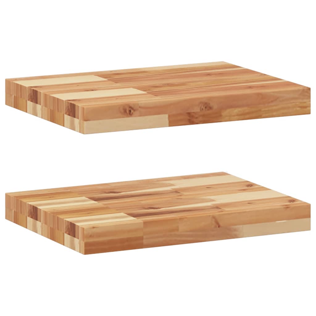 Schweberegale 2 Stk. 40x30x4 cm Massivholz Akazie Ölbehandelt