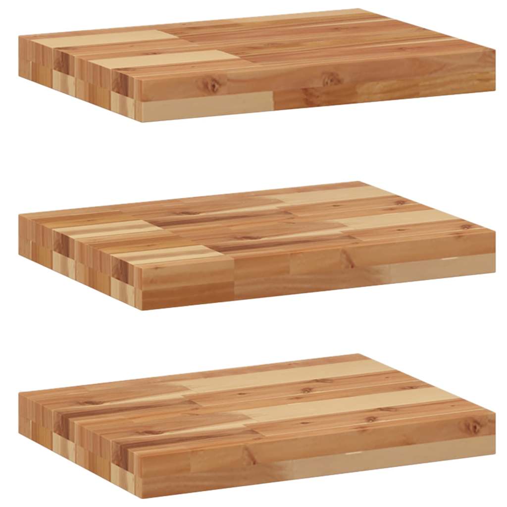 Schweberegale 3 Stk. 40x30x4 cm Massivholz Akazie Ölbehandelt
