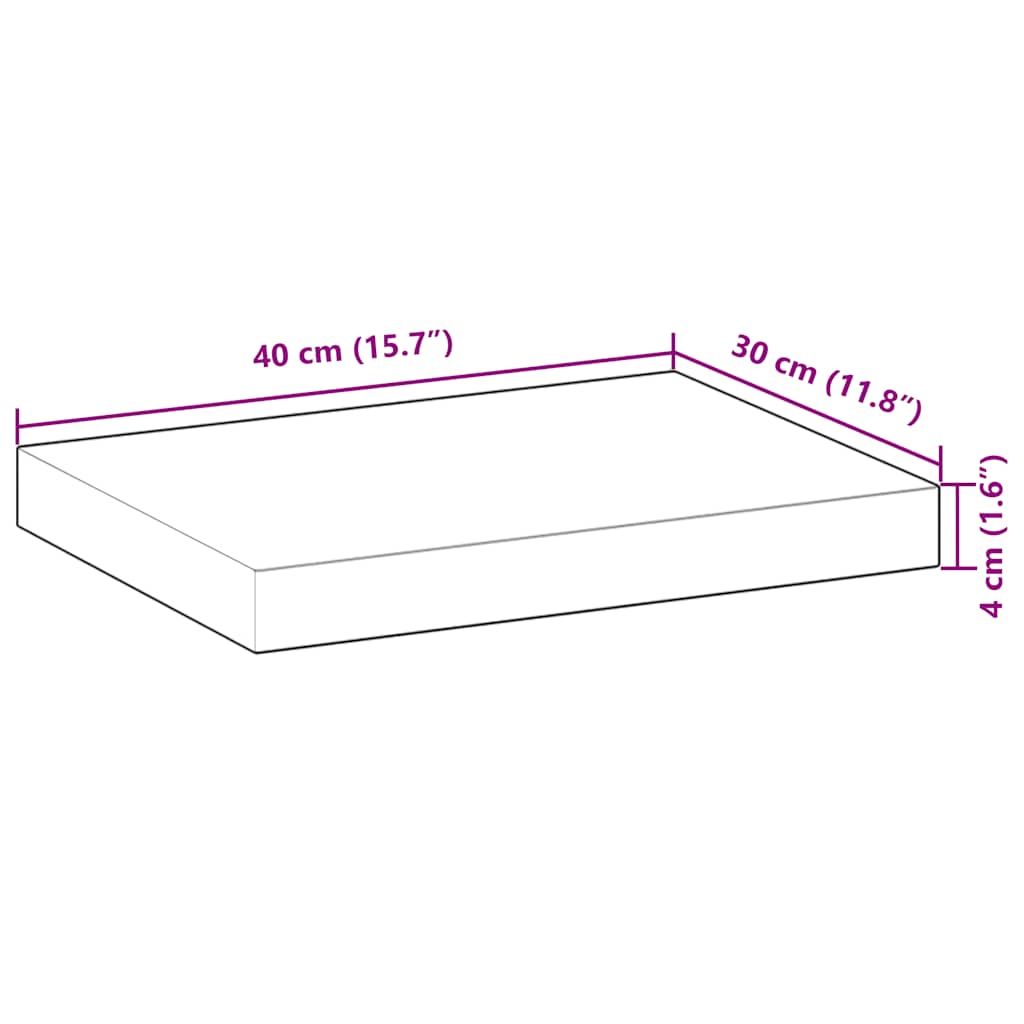 Schweberegale 3 Stk. 40x30x4 cm Massivholz Akazie Ölbehandelt