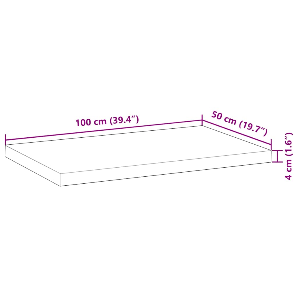 Schreibtischplatte Ölbeschichtung 100x50x4 cm Massivholz Akazie
