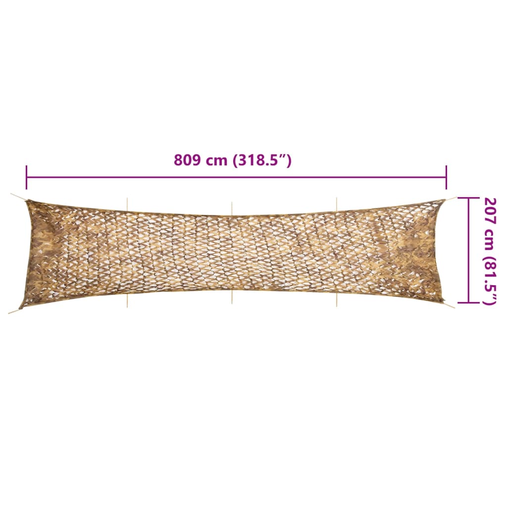 Tarnnetz mit Aufbewahrungstasche 809x207 cm Sandfarbe