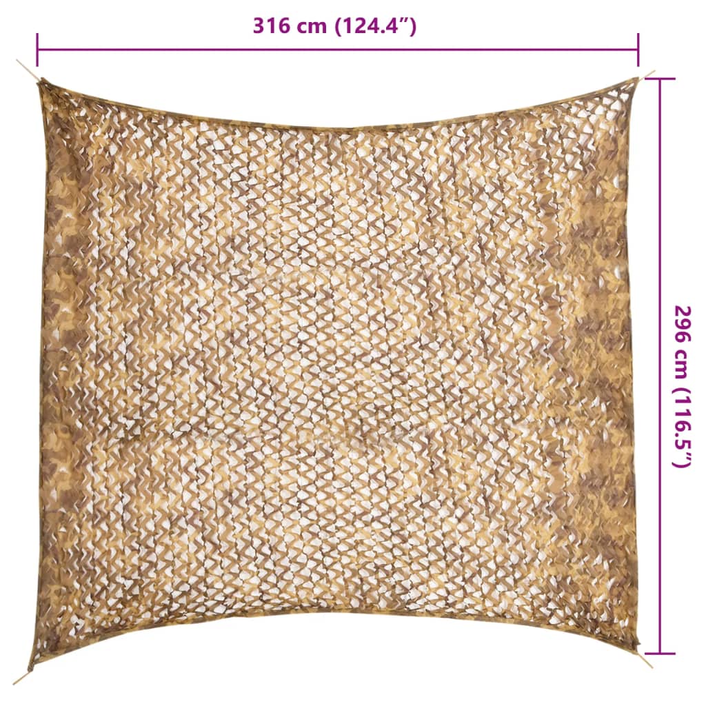 Tarnnetz mit Aufbewahrungstasche 316x296 cm Sandfarbe