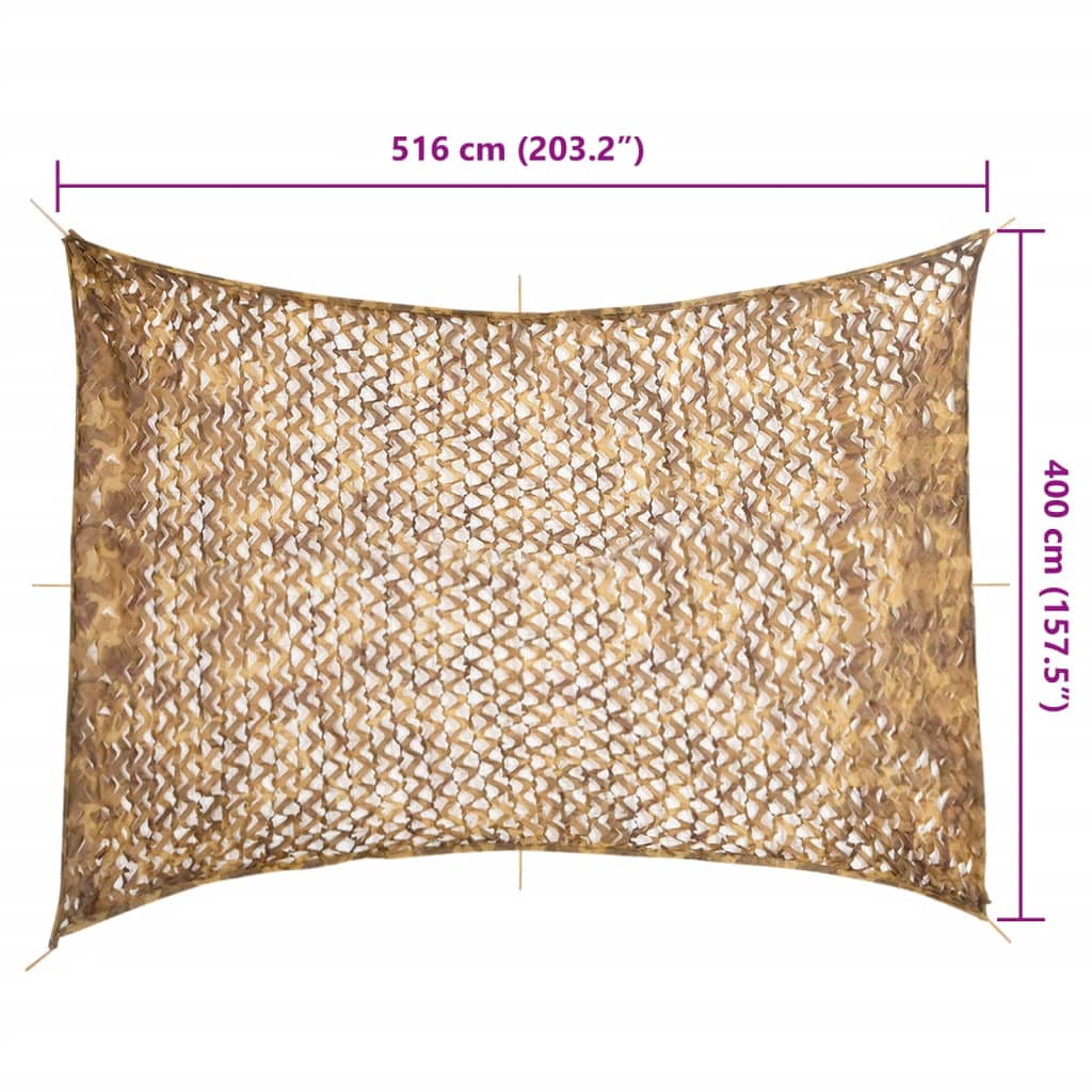 Tarnnetz mit Aufbewahrungstasche 516x400 cm Sandfarbe