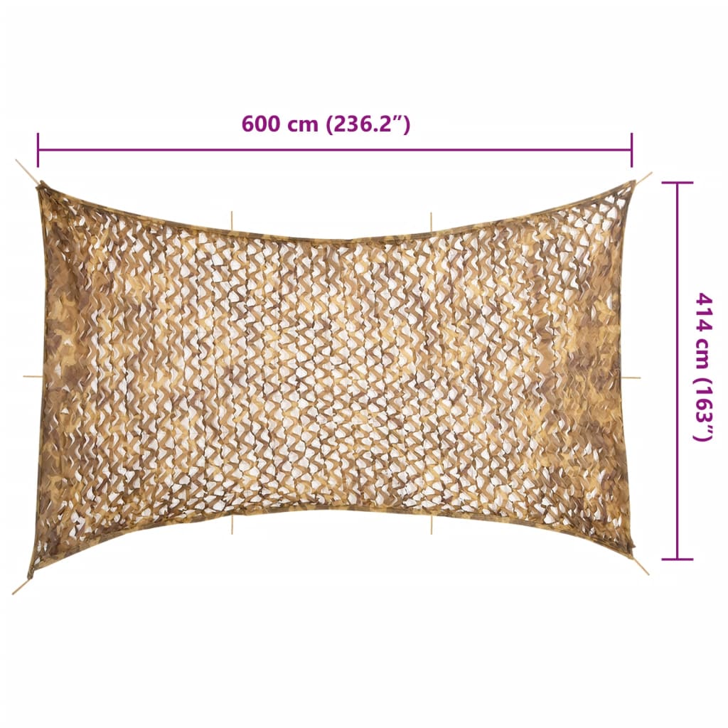 Tarnnetz mit Aufbewahrungstasche 600x414 cm Sandfarbe