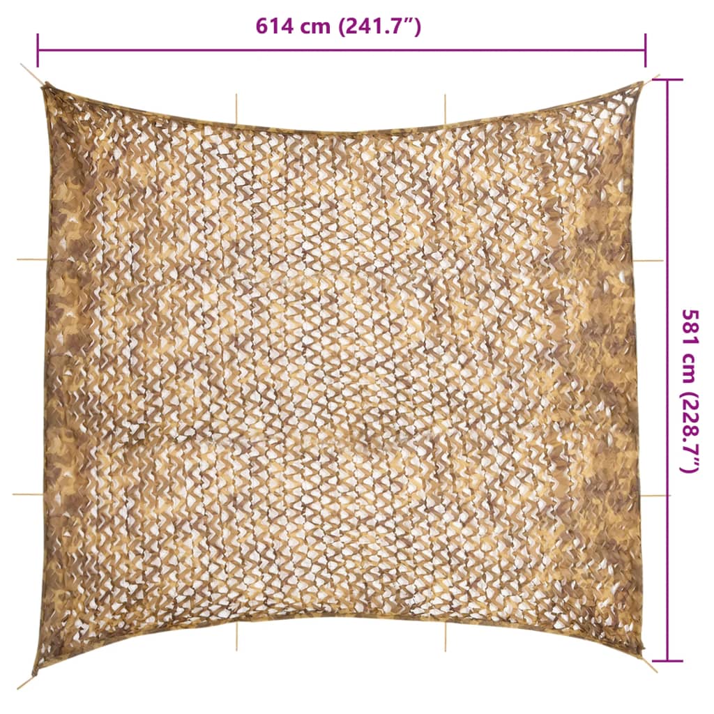Tarnnetz mit Aufbewahrungstasche 614x581 cm Sandfarbe