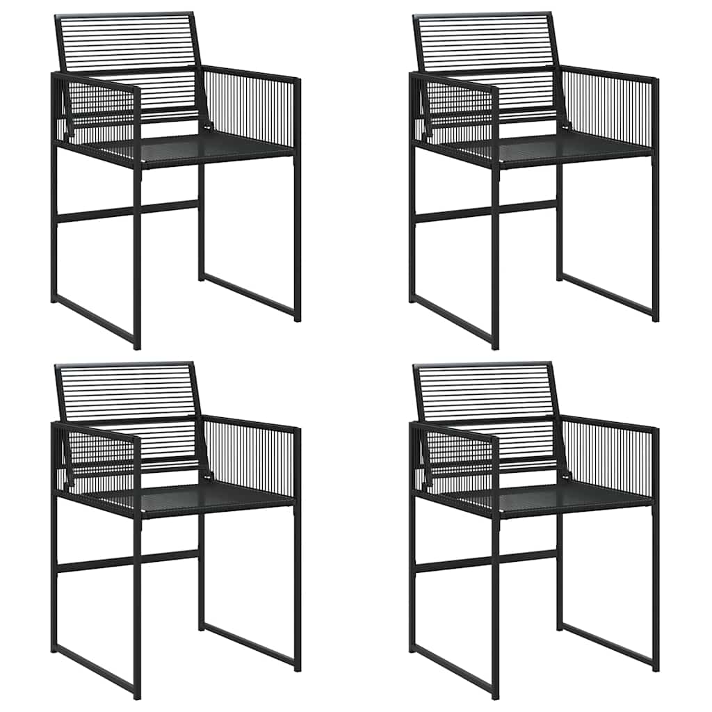 Gartenstühle 4 Stk. Schwarz Poly Rattan