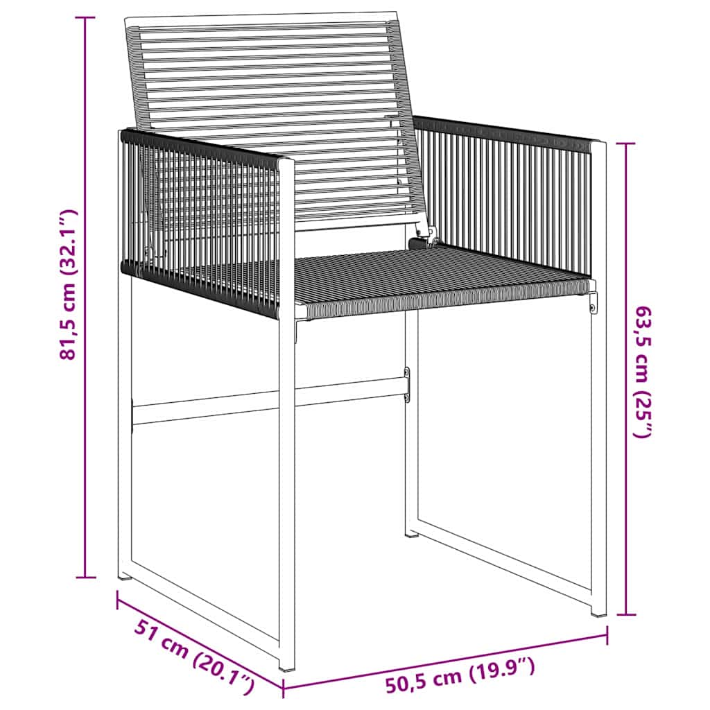 Gartenstühle 4 Stk. Schwarz Poly Rattan