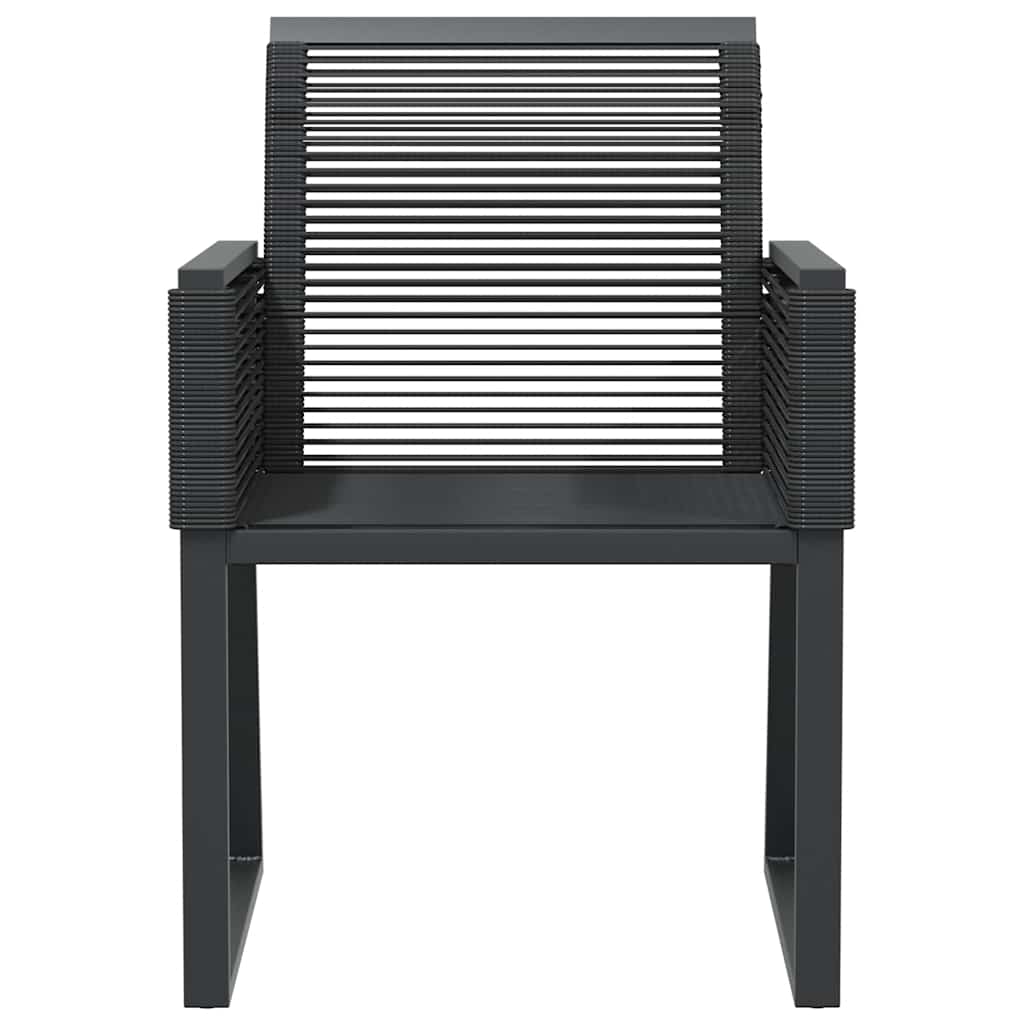 Gartenstühle 2 Stk. Schwarz Poly Rattan