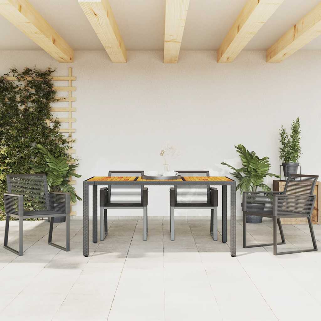 Gartenstühle 4 Stk. Schwarz Poly Rattan