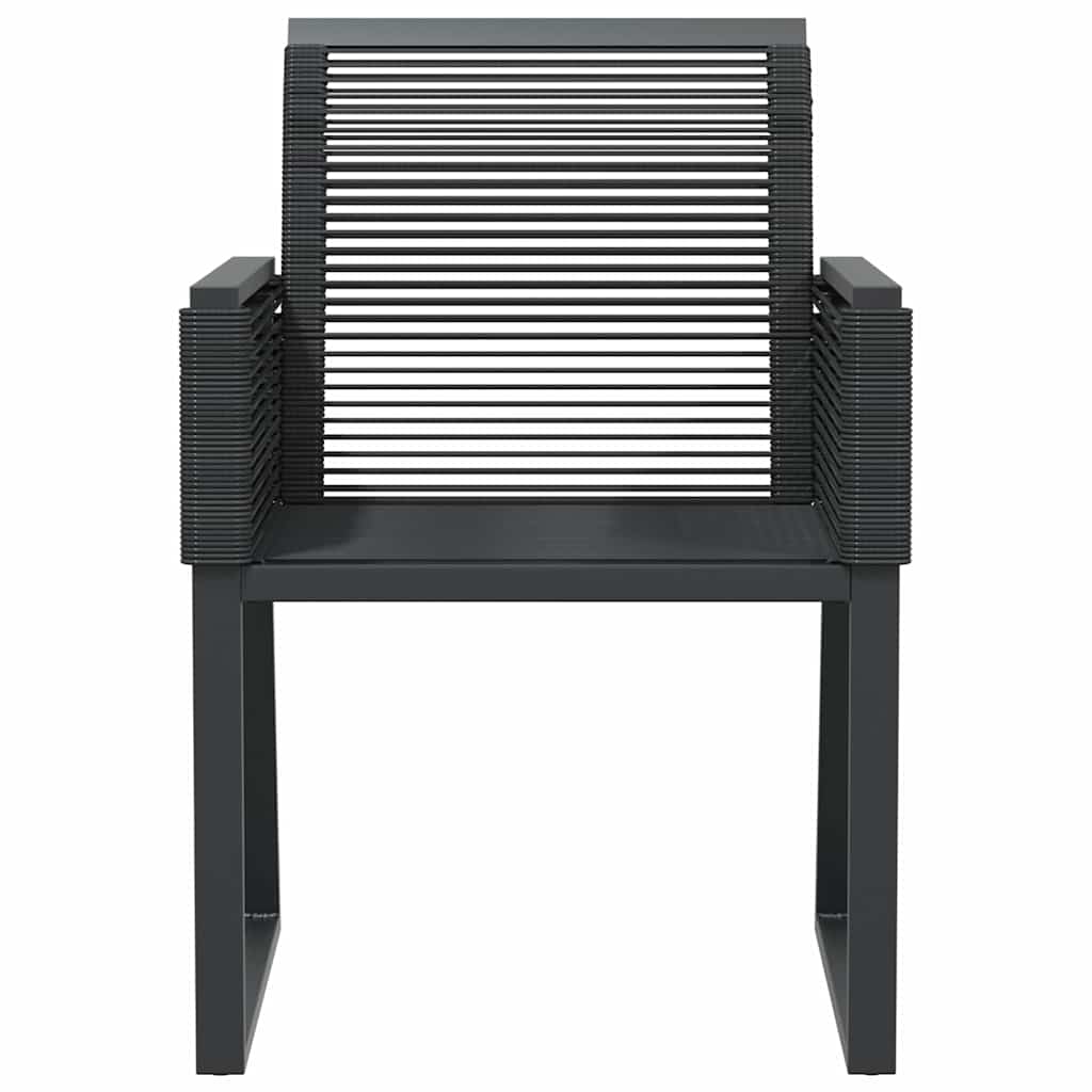 Gartenstühle 4 Stk. Schwarz Poly Rattan
