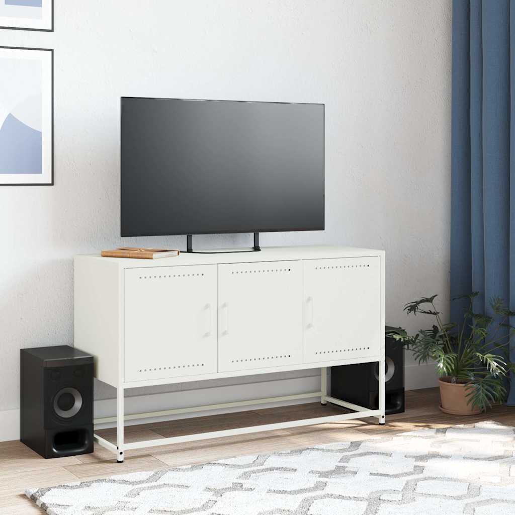 TV-Schrank Weiß 100,5x39x60,5 cm Stahl