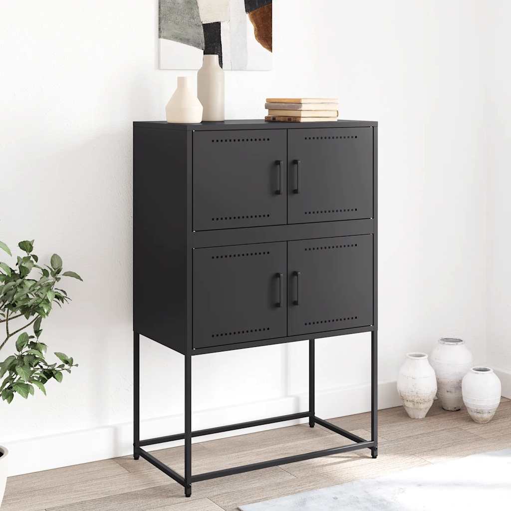 Sideboard Schwarz 68,5x38,5x107 cm Stahl