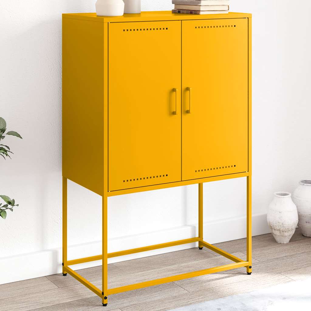 Highboard Senfgelb 68,5x38,5x107 cm Stahl