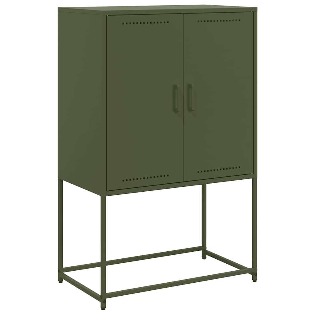 Highboard Olivgrün 68,5x38,5x107 cm Stahl