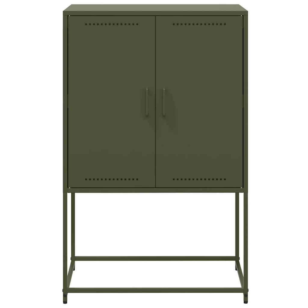 Highboard Olivgrün 68,5x38,5x107 cm Stahl
