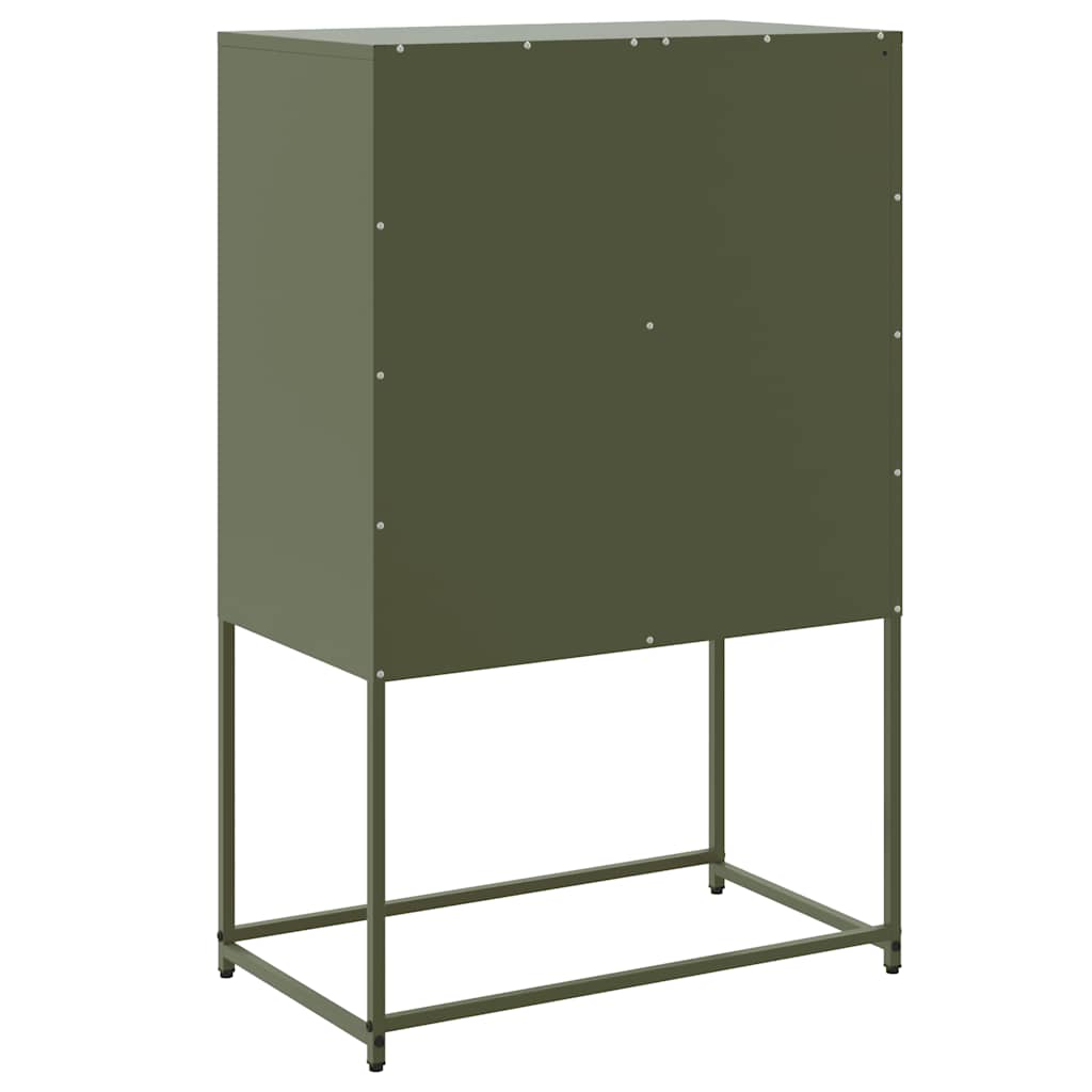Highboard Olivgrün 68,5x38,5x107 cm Stahl