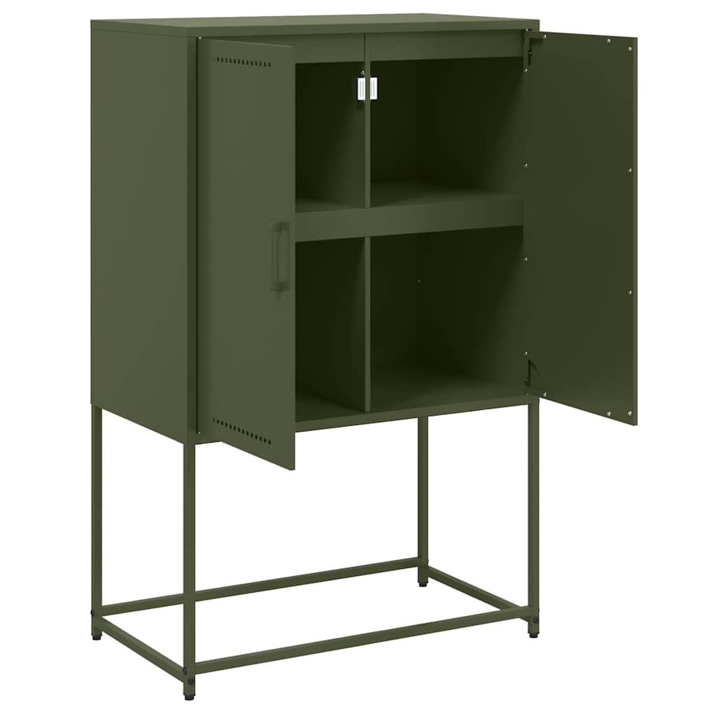Highboard Olivgrün 68,5x38,5x107 cm Stahl