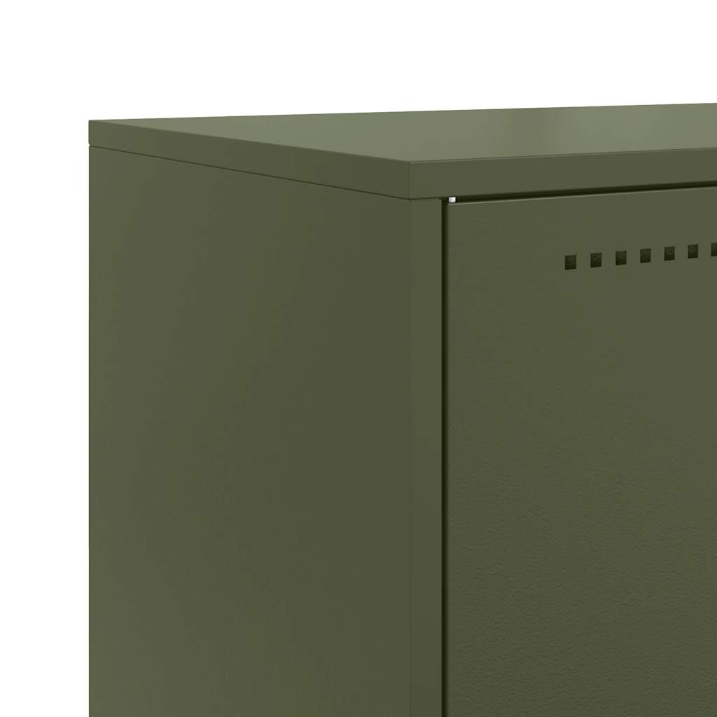 Highboard Olivgrün 68,5x38,5x107 cm Stahl