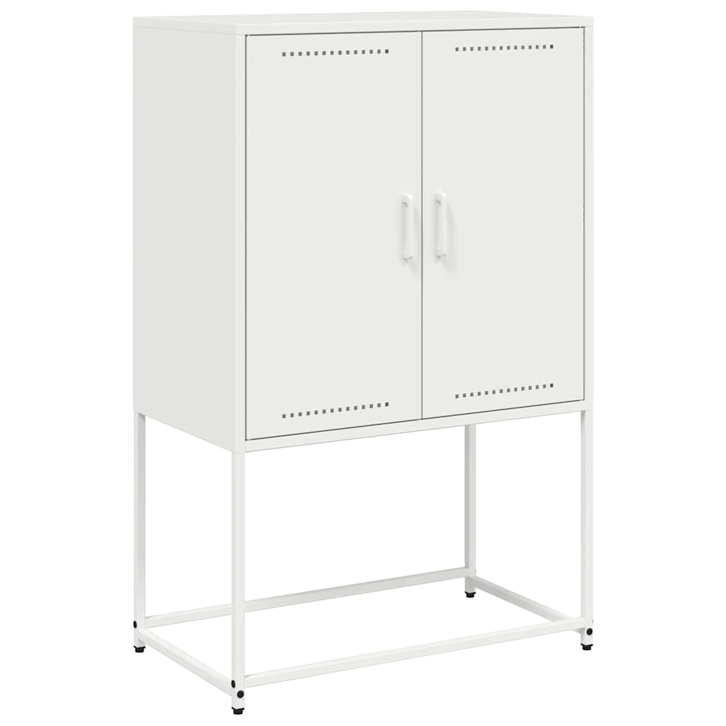 Highboard Weiß 68,5x38,5x107 cm Stahl