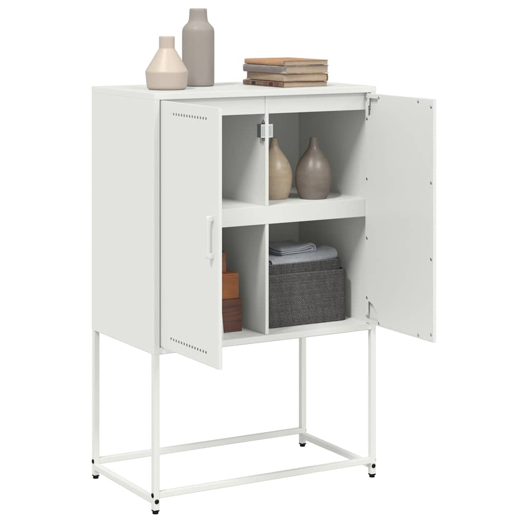 Highboard Weiß 68,5x38,5x107 cm Stahl