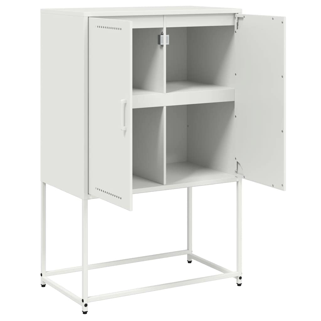 Highboard Weiß 68,5x38,5x107 cm Stahl