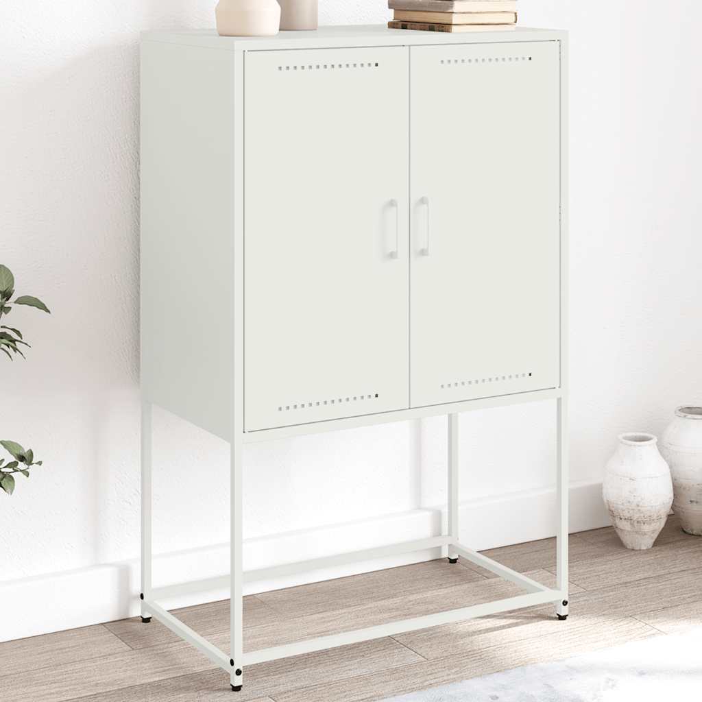 Highboard Weiß 68,5x38,5x107 cm Stahl