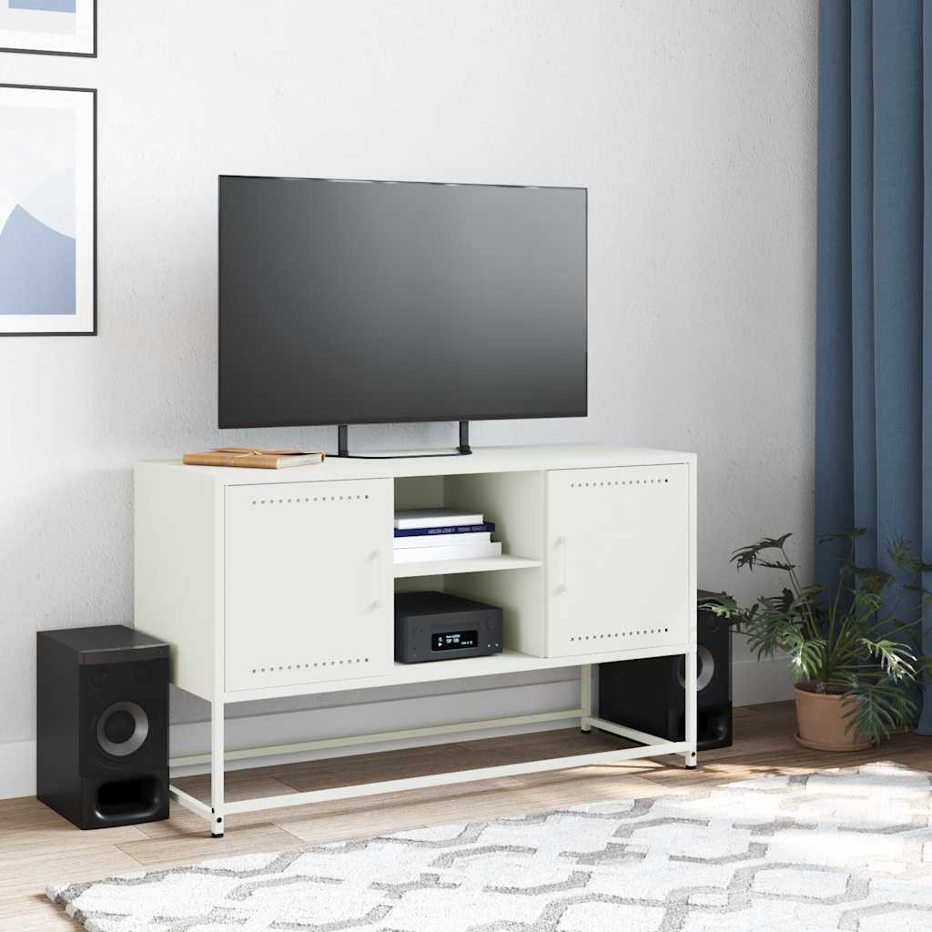 TV-Schrank Weiß 100,5x39x60,5 cm Stahl