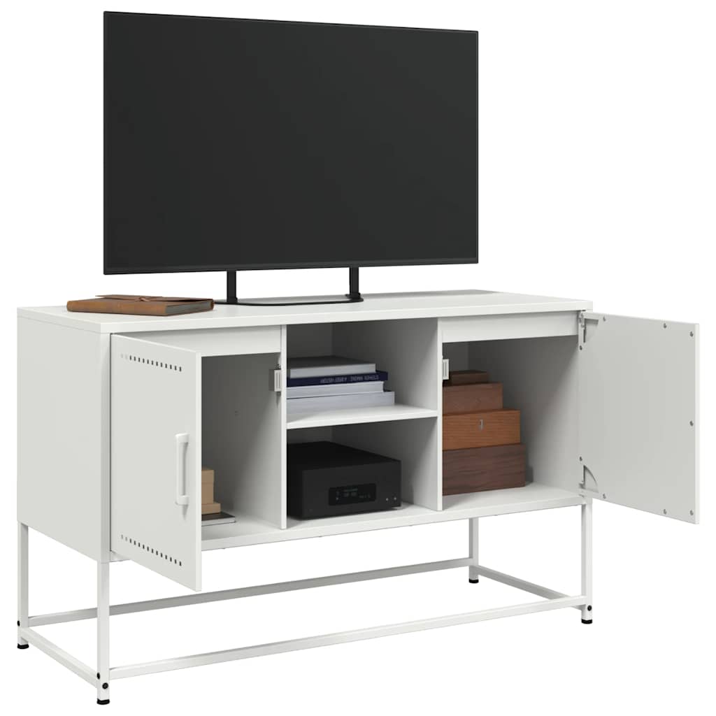 TV-Schrank Weiß 100,5x39x60,5 cm Stahl